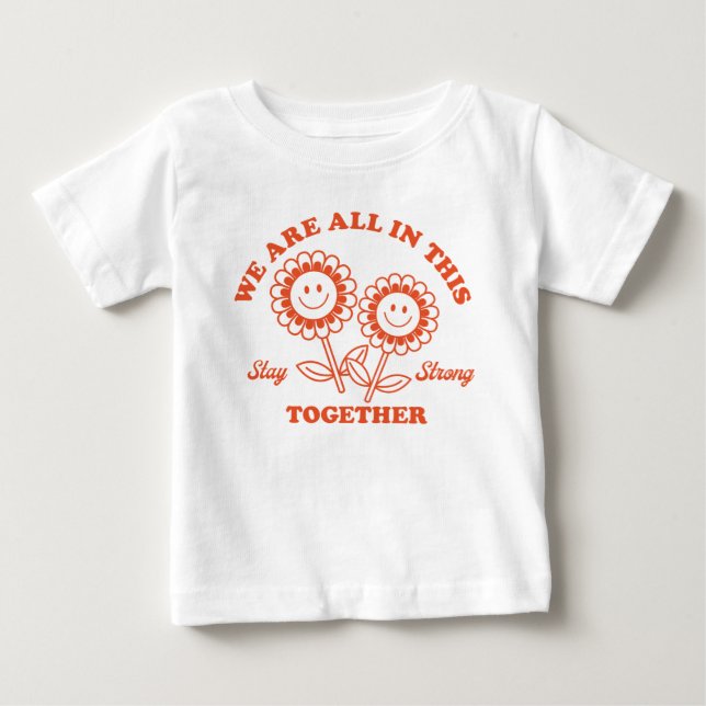 Camiseta De Bebé Gráfica de flor retro feliz (Anverso)