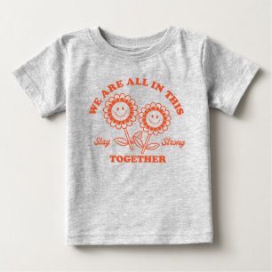 Camiseta De Bebé Gráfica de flor retro feliz