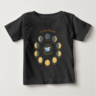 Camiseta De Bebé Gráfica de las fases lunares singulares de la luna