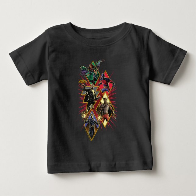 Camiseta De Bebé Gráfica de ráfaga de diamante de Adam negro (Anverso)