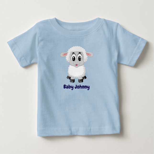 Camiseta De Bebé Gráfica de seda y oveja orable (Anverso)
