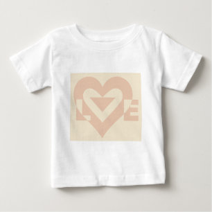 Camiseta De Bebé Gráfico de amor lindo, beige crema