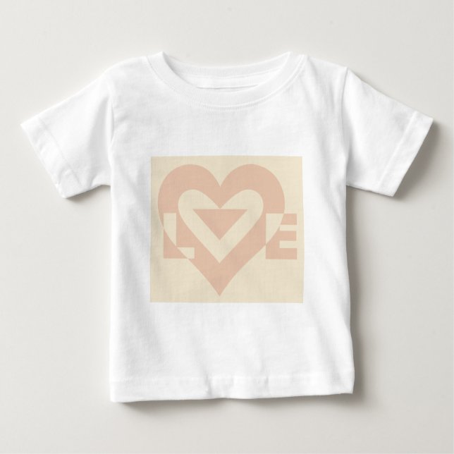 Camiseta De Bebé Gráfico de amor lindo, beige crema (Anverso)