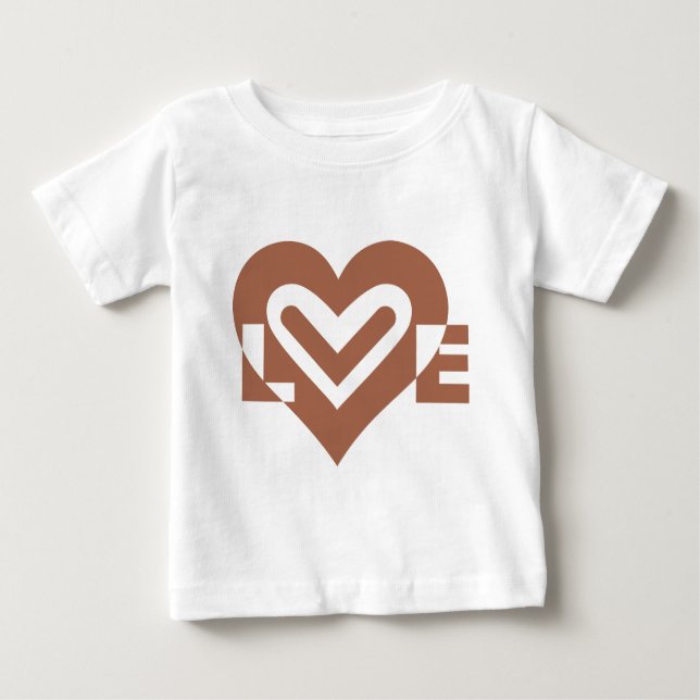 Camiseta De Bebé Gráfico de amor lindo chocolate marrón (Anverso)