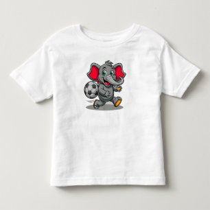 Camiseta De Bebé Gráfico de bebé elefante jugando fútbol de mesa
