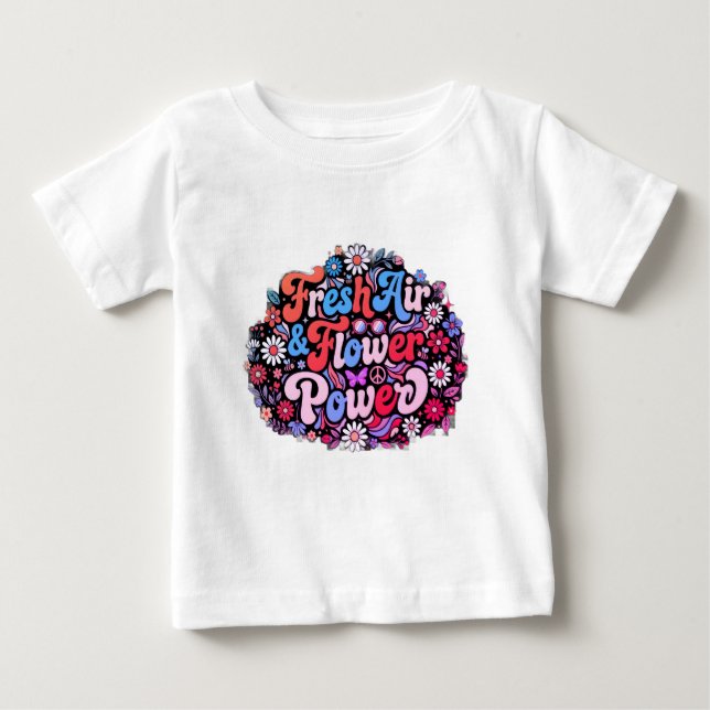 Camiseta De Bebé Gráfico de Boho Flower Power (Anverso)