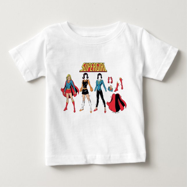 Camiseta De Bebé Gráfico de muñeca de papel superchica (Anverso)