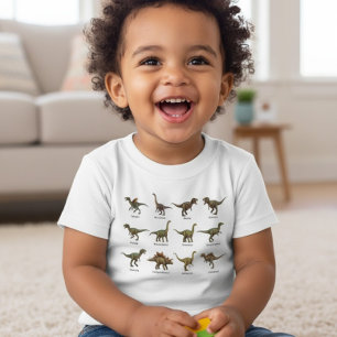 Camiseta De Bebé Gráfico de nombres de dinosaurios Prehistóricos Co
