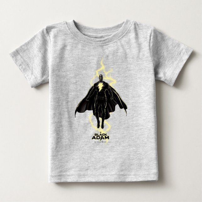 Camiseta De Bebé Gráfico de silueta Black Adam Lightning (Anverso)