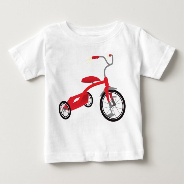 Camiseta De Bebé Gráfico de triciclo rojo (Anverso)