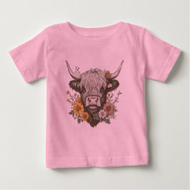 Camiseta De Bebé Gráfico de vaca de las Highlands de estilo granja