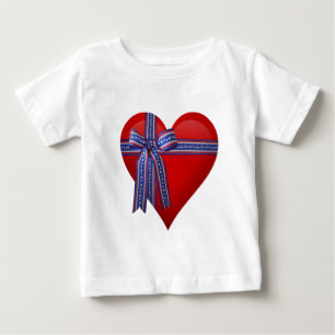 Camiseta De Bebé Gráfico del Corazón Patriótico