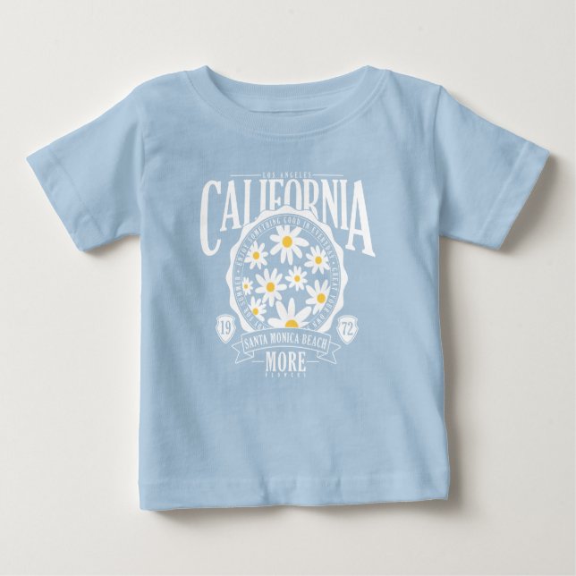 Camiseta De Bebé Gráfico floral de Los Ángeles California (Anverso)