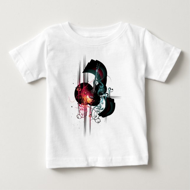 Camiseta De Bebé Gráfico fresco de la música con la guitarra (Anverso)