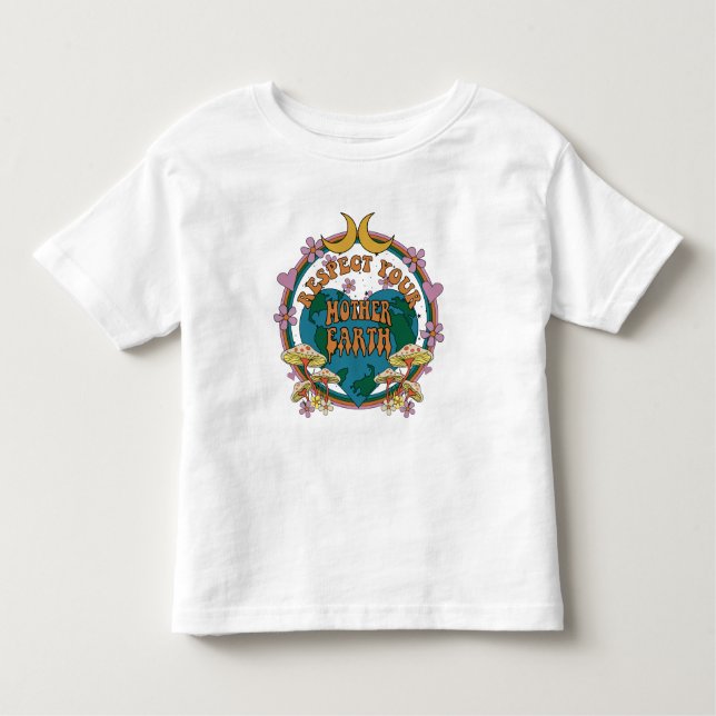 Camiseta De Bebé Gráfico retro madre tierra de 70 (Anverso)