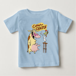 Camiseta De Bebé Gráfico sonriente de vaca y pollo