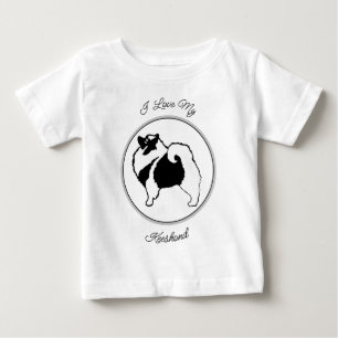 Camiseta De Bebé Gráficos de Keeshond - Arte de perro original lind