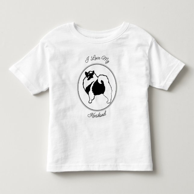 Camiseta De Bebé Gráficos de Keeshond - Arte de perro original lind (Anverso)