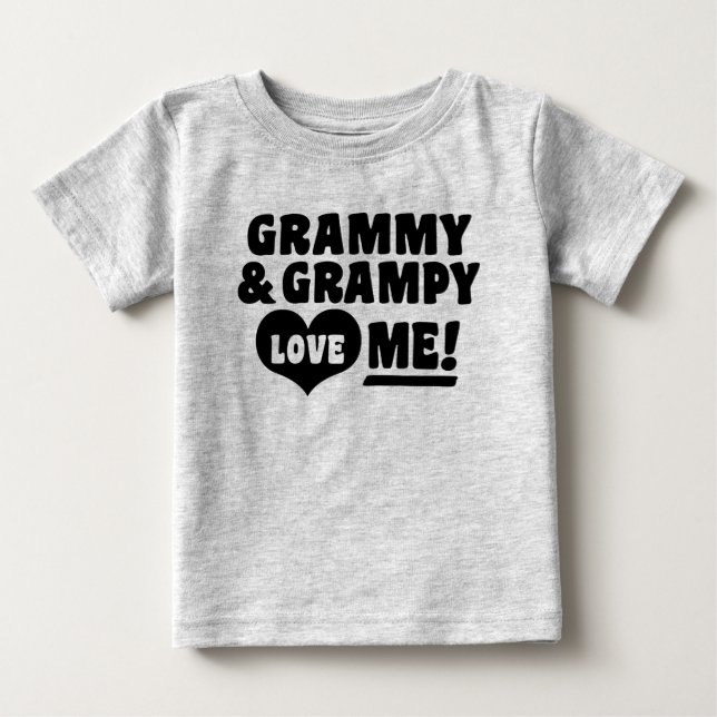 Camiseta De Bebé Grammy Y Grampy Me Aman (Anverso)