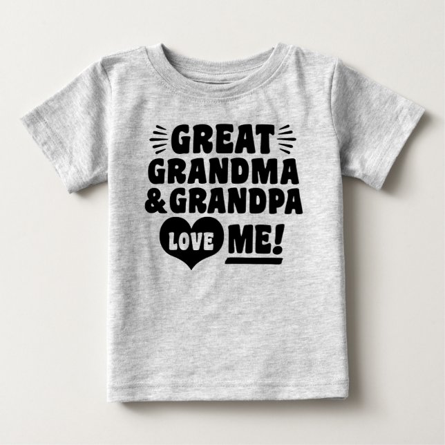 Camiseta De Bebé Gran Abuela y Gran Abuelo me aman (Anverso)
