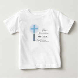 Camiseta De Bebé Gran abuelo bautismo azul encaje personalizado