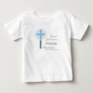 Camiseta De Bebé Gran abuelo bautismo azul encaje personalizado