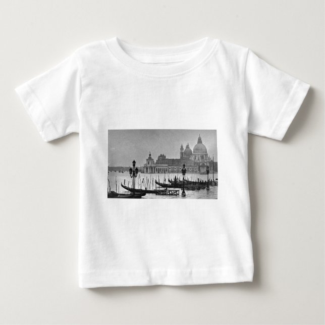 Camiseta De Bebé Gran Canal Blanco Negro Venecia Italia Viajes (Anverso)
