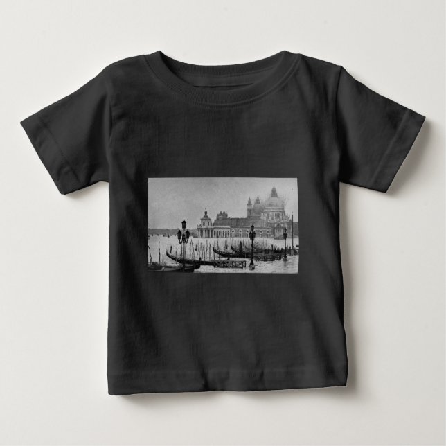 Camiseta De Bebé Gran Canal Blanco Negro Venecia Italia Viajes (Anverso)