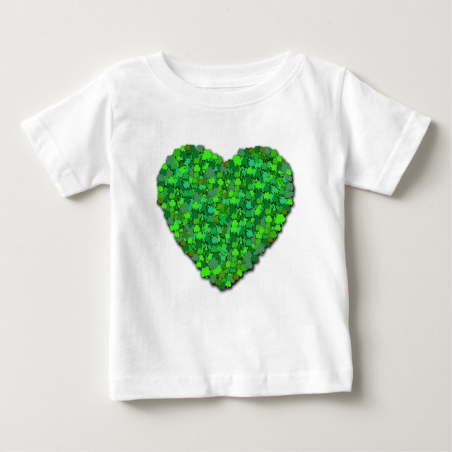 Camiseta De Bebé Gran corazón de Shamrock (Anverso)