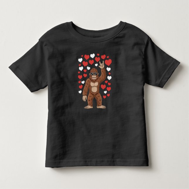 Camiseta De Bebé Gran Día de San Valentín Funny Hearts Sasquatch (Anverso)