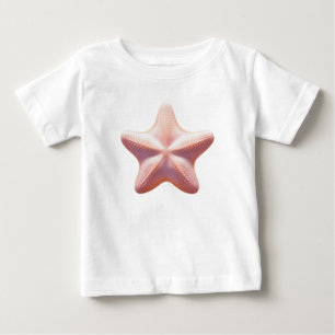 Camiseta De Bebé Gran Estrella de Mar Rosa