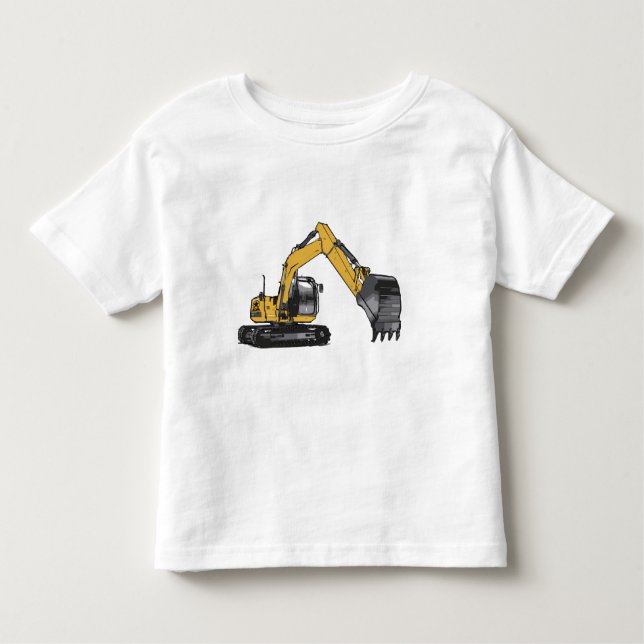 Camiseta De Bebé Gran excavadora amarilla (Anverso)