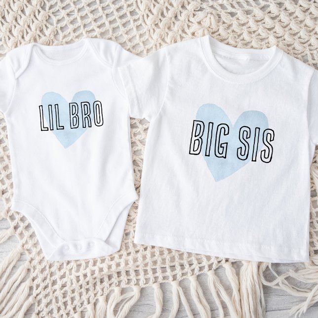 Camiseta De Bebé Gran familia de hermanos gemelos del corazón azul (Subido por el creador)