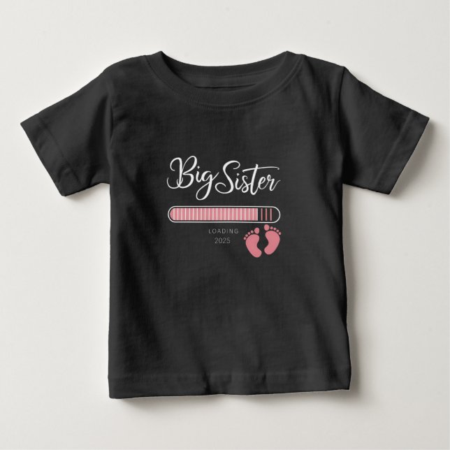 Camiseta De Bebé Gran Hermana 2025 Anuncio de Embarazo Cargando  (Anverso)