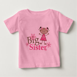 Camiseta De Bebé Gran Hermana Chica de Figura de Palo Étnico