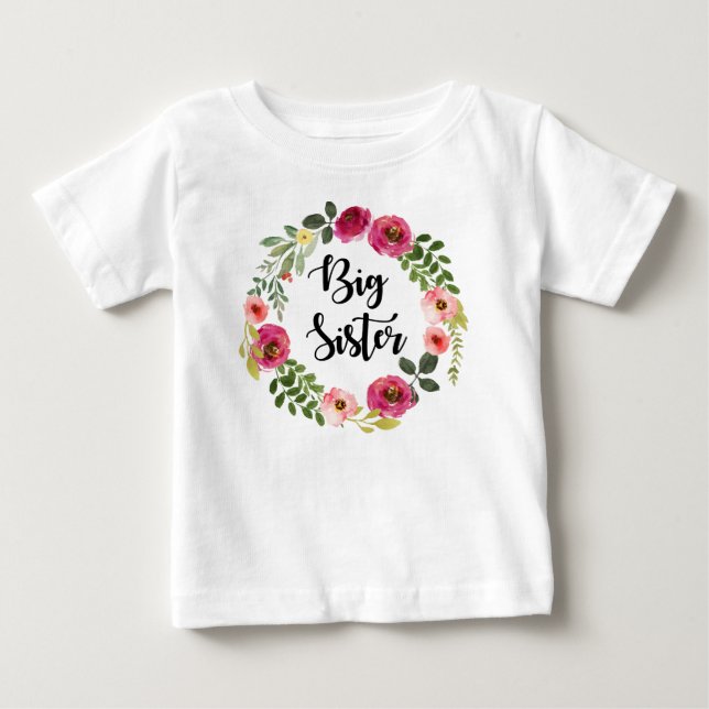 Camiseta De Bebé Gran Hermana de Borgoña (Anverso)