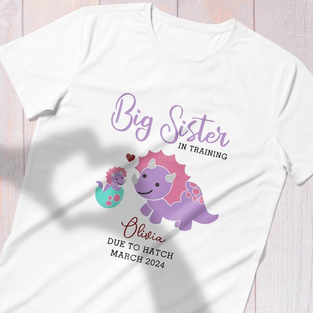 Camiseta De Bebé Gran Hermana De Dinosaurio Personalizada En Entren (Subido por el creador)