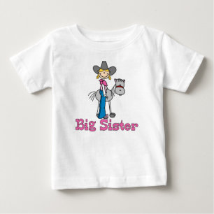 Camiseta De Bebé Gran Hermana de la Cowgirl Stick