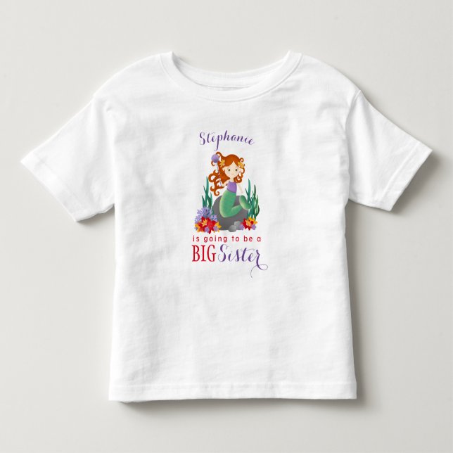 Camiseta De Bebé Gran Hermana de la Sirena Cuta (Anverso)
