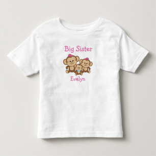 Camiseta De Bebé Gran Hermana de Monos Personalizados
