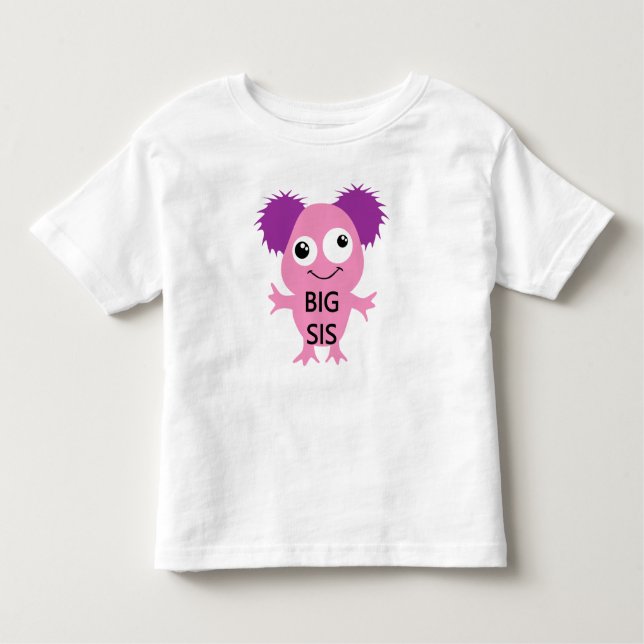 Camiseta De Bebé Gran Hermana de Monstruo Rosa (Anverso)