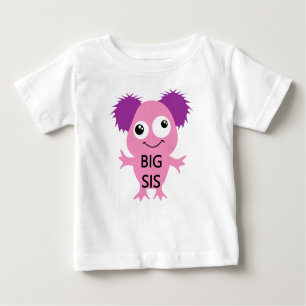 Camiseta De Bebé Gran Hermana de Monstruo Rosa