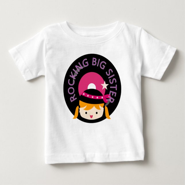 Camiseta De Bebé Gran Hermana de Rocking Blond (Anverso)