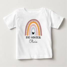 Camiseta De Bebé Gran Hermana del Arcoiris del Boho Personalizado