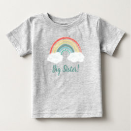 Camiseta De Bebé Gran Hermana del Boho Rainbow Baby Shower