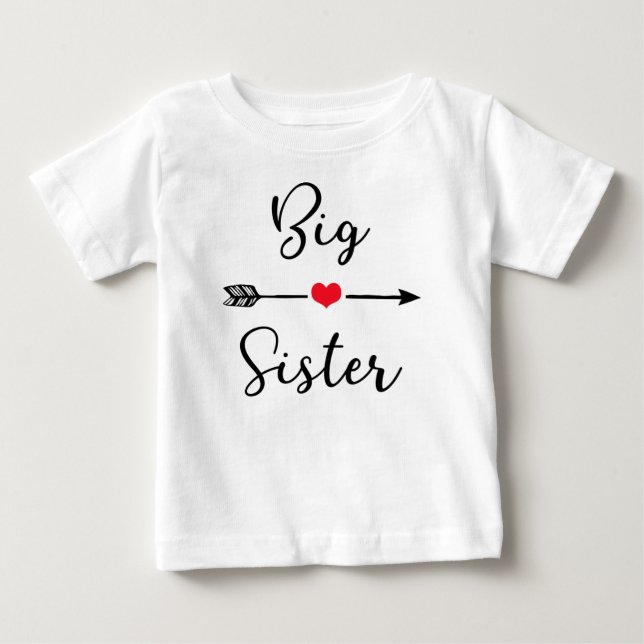 Camiseta De Bebé Gran Hermana ~ Diseños de hermanas (Anverso)