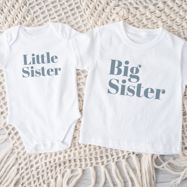 Camiseta De Bebé Gran Hermana | Duste familia de hermanos gemelos a (Subido por el creador)