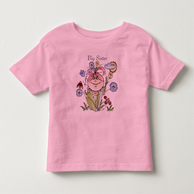 Camiseta De Bebé Gran Hermana Flower Garden Fairy (Anverso)