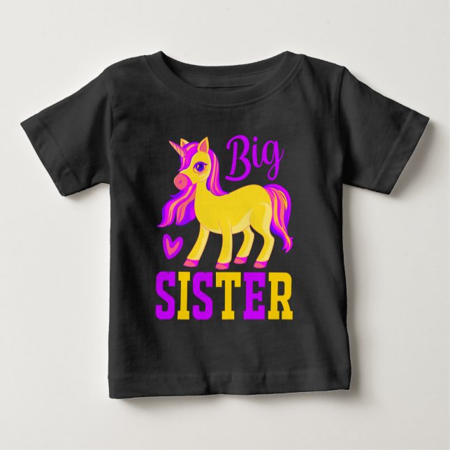 Camiseta De Bebé Gran Hermana Magica Unicornio (Anverso)