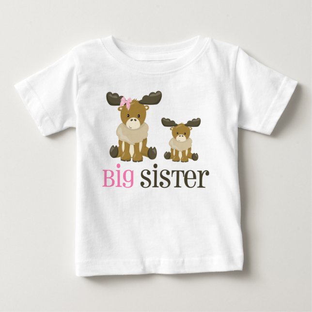 Camiseta De Bebé Gran Hermana Moose Vestido (Anverso)